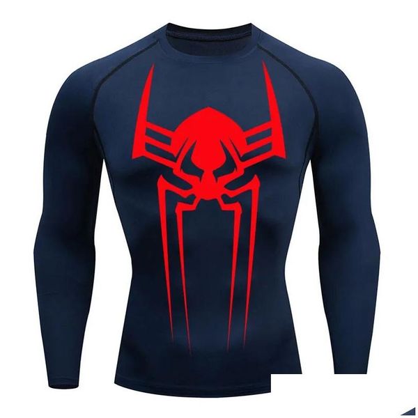 Mens Sweaters Sıkıştırma Gömlek Uzun Kollu Tshirt Güneş Koruma İkinci Cilt Nefes Alabilir Hızlı Kuru Rashgarda Üstler Spor Adam 2099 Tees DHSXU