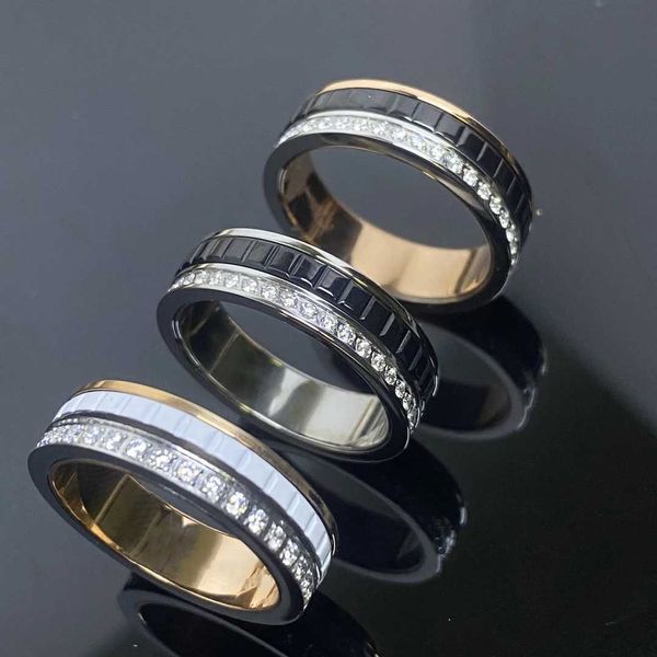 Band Rings Classic Luxury Jewelry Gear Conjunto de Diamante Rotativo Separação de Cor RWEDDRING.