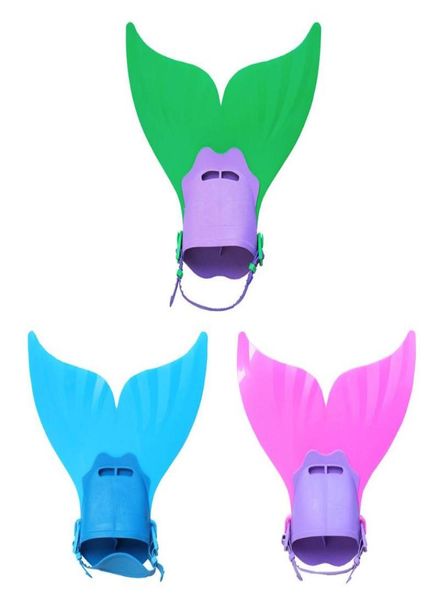 Kids Fins Mermaid Swim Fin Filming Foot Flipper Piedi di immersione in piedi per i bambini Allenamento sport acquatico1956107