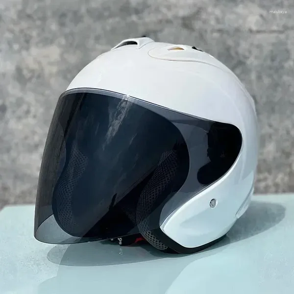 Capacetes de motocicleta 4 Halte de capacete branco brilhante Homens de capacete e mulheres off-road Summer Downhill Racing Mountain Cross Casco Capacete