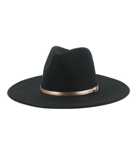 Fedora Hüte für Frauen Band Klassische formale Kirchenhochhochhüte für Männer Panama Solid Black White Felt Frauen Hut Sombreros de Mujer8859013