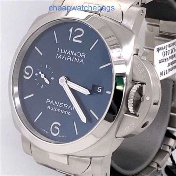 Os luminários masculinos Marina assistem aos relógios de pulsea Panerai, utomatic watches luminors panereiss marina specchio blu -44mm - pam 1316- PAM01316- Brand New!4q8g