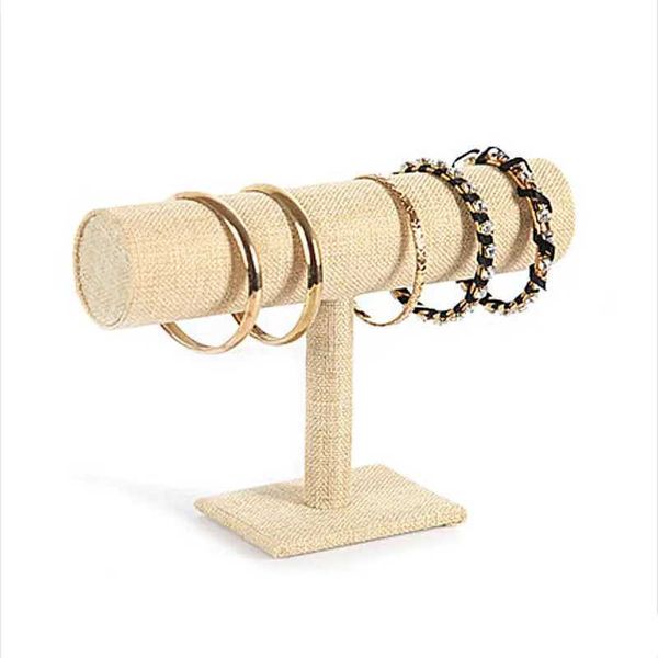 Schmucktablett modische einschicht Leinenstoff Schmuck Rack Speicher Kopfspeise Haarzubehör Armband Display Rack Produkt Display Regal