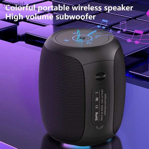 Alto -falantes portáteis alto -falantes de telefone celular Zet S53 10W Alto -falante sem fio Subwoofer portátil à prova d'água IPX 5 Bateria de 3600mAh emparelhamento duplo.WX