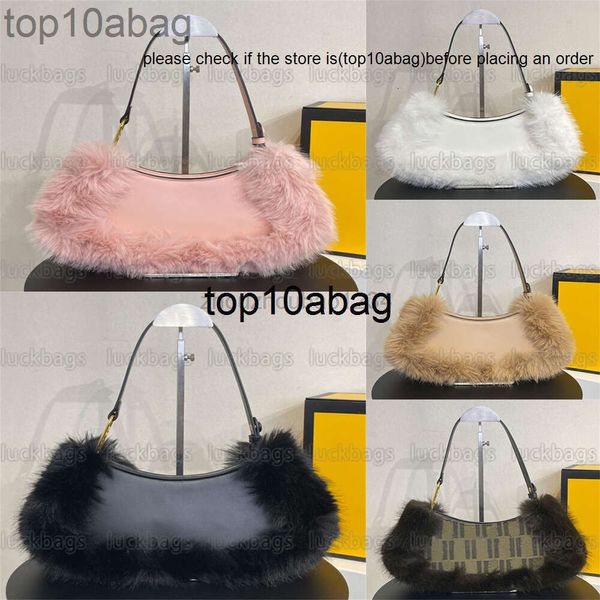 Sacos Fendig FACO FACO OLOCK SACOS DE MODAÇÃO F Bolsa de peles de couro balanço Baguete FF Bolsa de luxo Designer Dove Grey Tapestry Fable Handbag Oval Fendigg TortoiseShe