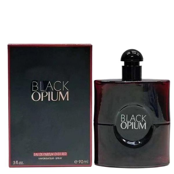 Kadınlar için Parfüm Koyu Kırmızı Siyah Afyon Atomizer Şişe Cam Moda Seksi Lady Klon EDP Parfum 90ml Uzun Ölü Çiçek Meyve Kuzusu Parfümler Hızlı Nakliye