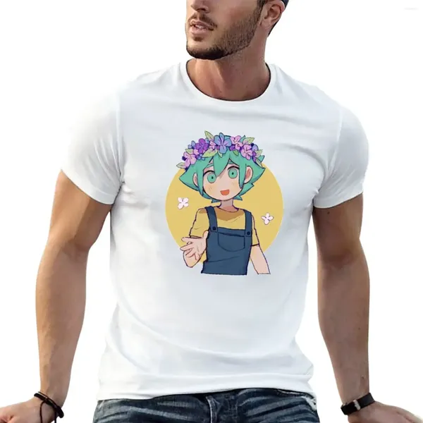 Erkek Polos Basil - Dream World Omori Tasarım T -Shirt Üstleri Grafikler Erkek Pamuk Tişörtleri