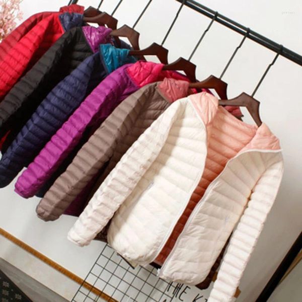 Kadın Ceketleri Kadın Tersinir Sıcak Ördek Aşağı 2024 Sonbahar Kış Palto Çift taraflı hafif ince ince stil