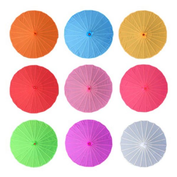 Chinese farbige Regenschirme Tanz China Traditionelle Tanzfarbe Parasol Antike dekorative Prop -Regenschirm Seiden Hochzeit Requisiten