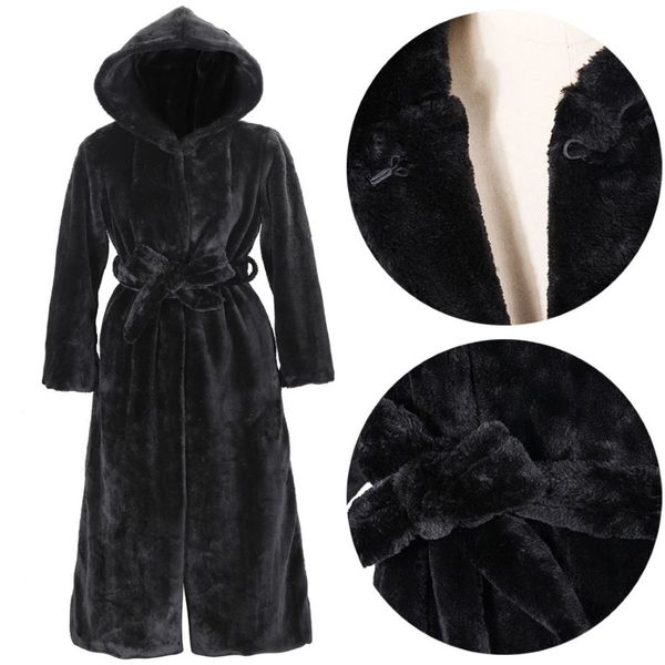 Длинные капюшоны, грудь, женщины, женщины Осень Зимние, теплые меховые пальто с ремнем, черная повседневная свободная изделия из искусственного меха.