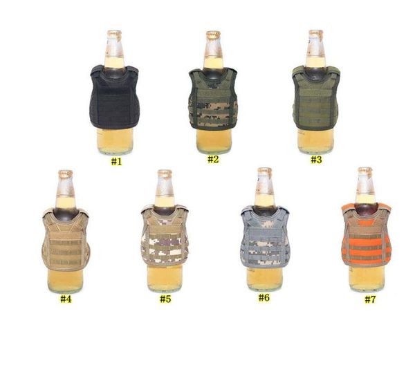 Bevande koozie giubbotto militare mini cover di birra giubbot covona corede a spalline regolabili spalline cover birre bar per feste decorazione 7956421