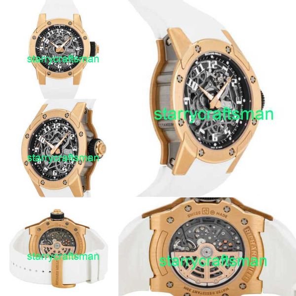 RM Relógios de luxo Mills Mills RM63-01 Dizzy Hands Auto ou Rose Hommes 42mm Montre RM63-01 AO RG ST91