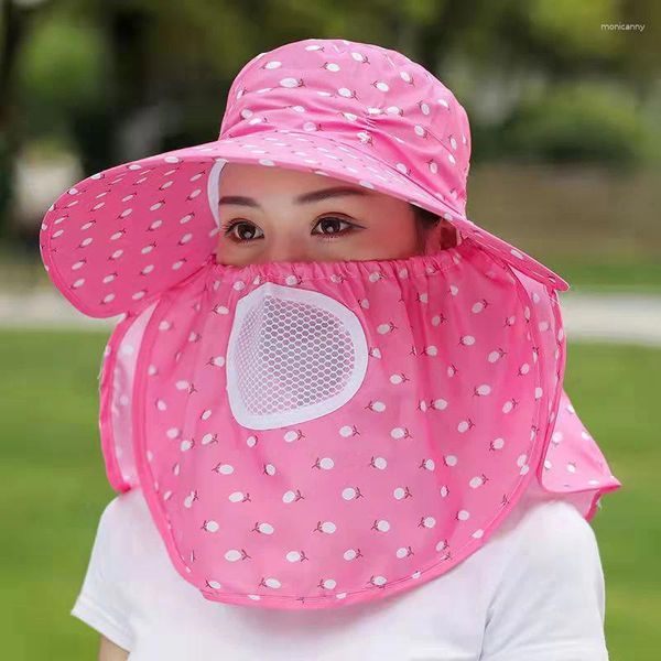 Chapéus de aba larga jodimitty chapéu de sol feminino capa de verão de verão respirável All-Match com grande aro anti-ultraviolet sunhat