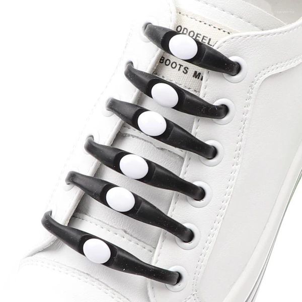 Partes de sapato 12 PCs Silicone Laces Elastic sem amarração Shoes