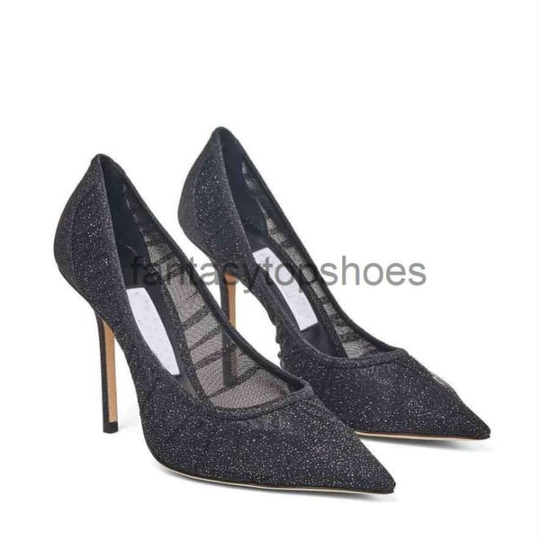 JC Jimmynessity Choo Elegante Romy Sandálias de Noiva Bombas de Vestidos de Noiva Bombas de Mesh Sapatos de Malha de Lúcria de Lúcria Lady High Heels UE35-42