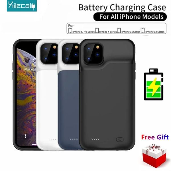 Fälle Xilecaly Battery Hülle für iPhone 15 Pro Max 13 14 Pro 12 Mini Power Bank Lade -Ladegerät für iPhone XS max XR 6s 7 8 Plus