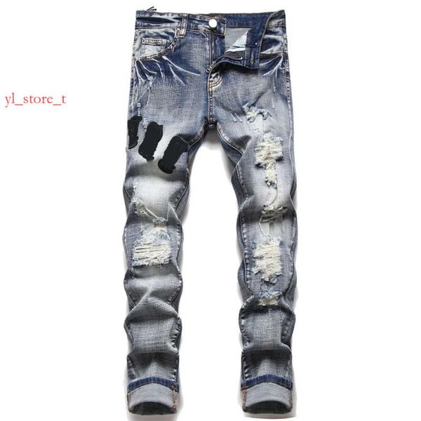 Джинсовые джинсы дизайнерские джинсы Mens Jeans Amrir Jeans для мужских дизайнерских джинсов бренд джинсы карандашные брюки Длинная молния на молнии черные голубые брюки брюки европейские 9211