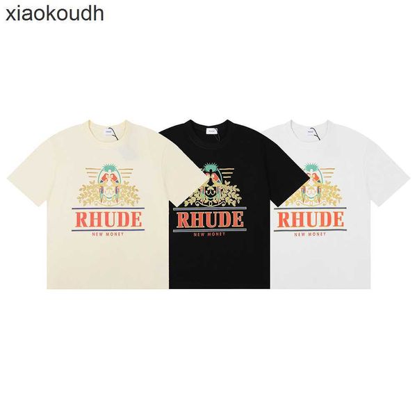 Rhude High End Designer Abiti per la maglietta hip-hop per pappagalli a coda lunga