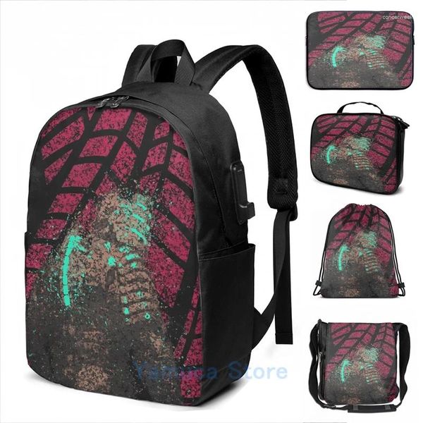 Rucksack lustiger Grafikdruck Dead Space Isaac Clarke Splatter USB Ladung Männer Schultaschen Frauen Bag Travel Laptop