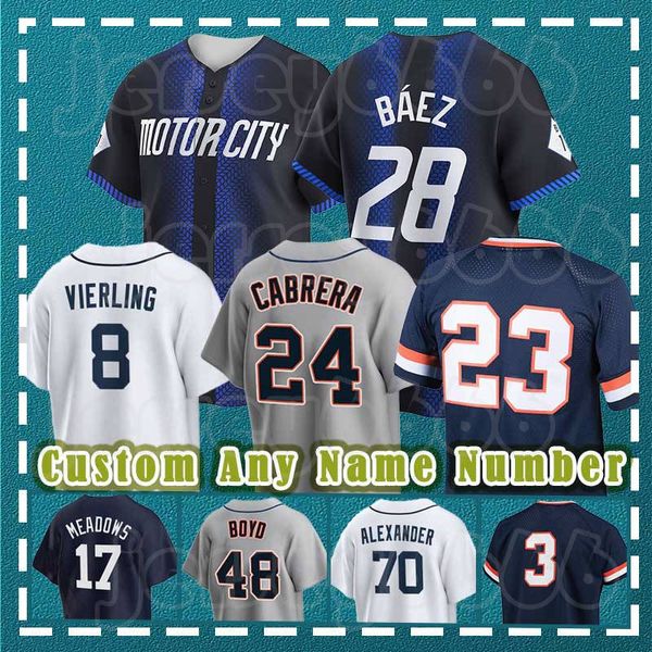 28 Javier Baez Baseball 24 Miguel Cabrera Jersey Riley Greene Spencer Torkelson Kirk Gibson Akil Baddoo Tigers Tarik Skubal Detroit Ryan Kreidler Matt Vierling