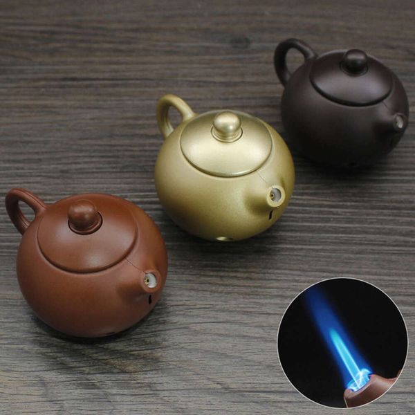 Creative Teapot Ligher Metal Jet Flame Flame Wind -Reseption