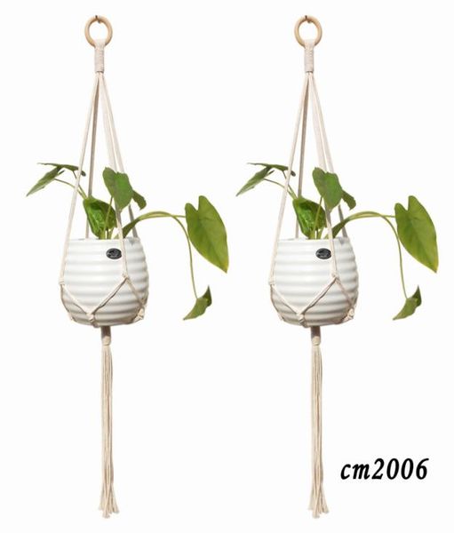 Макраме навеса для подвески ручной работы хлопчатобумажной веревочной сеялки для цветочного плана