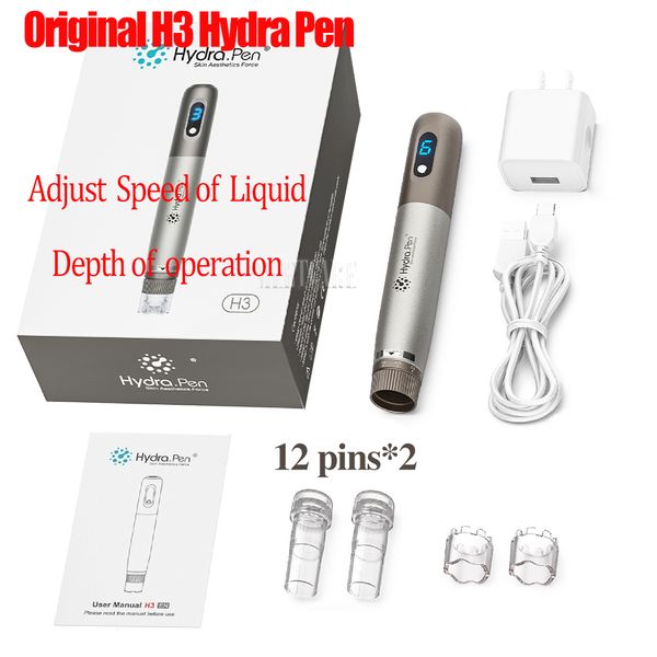 H3 Hydra Pen Microneedling Penna Auto Applicatore siero Auto Meso Gun Microneedle Rimozione Acne Slagno Slaro Marcole Imuzzare la pelle