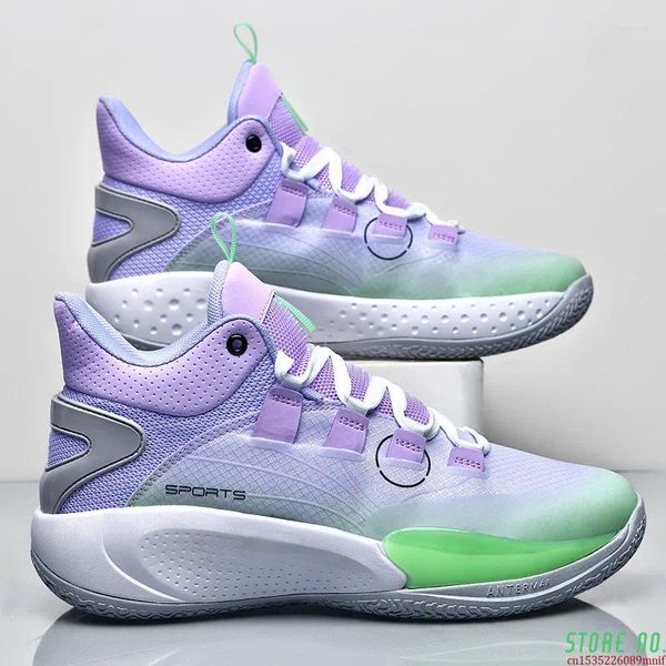 Баскетбольная обувь мужчина высококачественная бренда мужская спортивная фиолетовая кроссовки