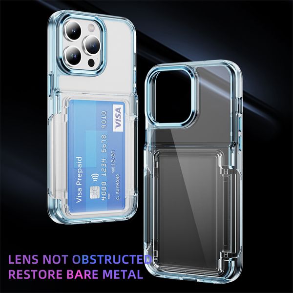 Case del portafoglio portafoglio trasparente per il portafoglio a flip per iPhone 15 14 Plus 13 12 11 Pro Max Shock AFROUL CLEAD PC HARD PC Cover