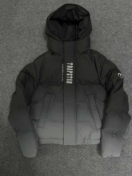 Trapstar London Decoded Hooded Puffer 2.0 Градиент черная куртка мужчины вышитые тепловые толстые толчки мужчины