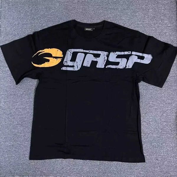 EN's T-Shirts 2024 Yeni Gasp Avrupa ve Amerikan Fitness Kısa Kollu Erkek Tişörtler Gevşek Boyut Boyut Boş Zamanlı Spor Eğitimi Spor Salonu J240506