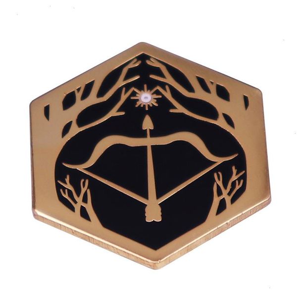 DND Ranger Classe de esmalte caçadores de pinos Mark Pin D20 crítico Hit Bow and Arrow Broche