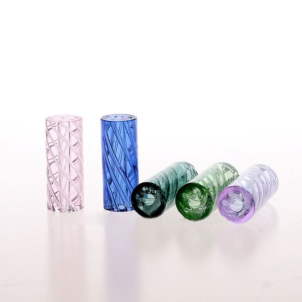 Mini punte del filtro in vetro con 7 fori gocciolatura di colore della striscia rotonda per la striscia per erba secca che rotolava con pyrex diametro di vetro di pirex da 12 mm altezza da 30 mm bong di vetro di vetro