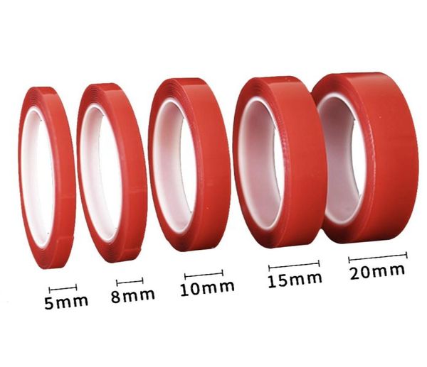 Kırmızı çift taraflı yapışkan bant yüksek mukavemetli akrilik jel şeffaf araba otomatik iç mekan sabit 2371724 için iz çıkartma yok