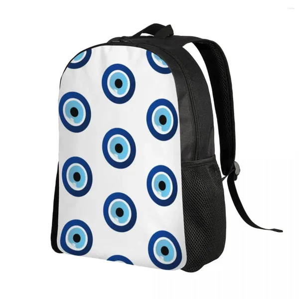 Backpack Greek Evil Eye Hamsa Laptop Mulheres Menino Casual Bookbag para estudantes da faculdade Nazar Amulet Boho Bolsas de charme