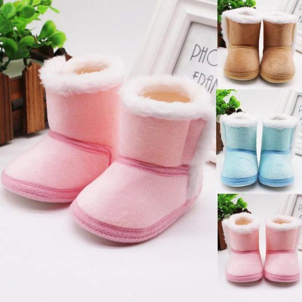 Stivali per neonati nato invernali invernali cashmere peluche bandage calde scarpe botte fille