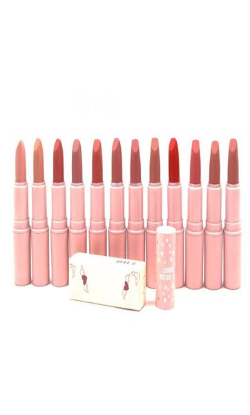 Jenner Lipstick Lippenstifte Matte Sexy Pink Tube facile da indossare Long Last 12 Color Whole Makeup Lipstick3857876