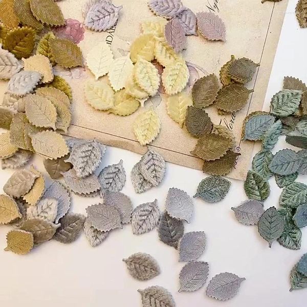 Dekoratif çiçekler 20pcs sahte ağaç yaprağı mini kadife yapay yapraklar düğün ev dekorasyon diy el yapımı çelenk scrapbooking zanaat