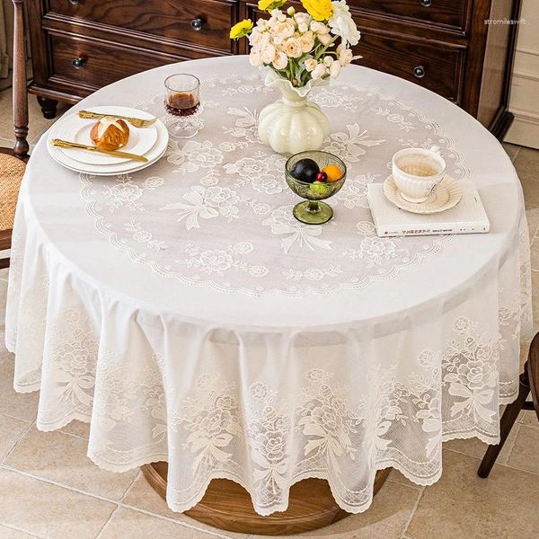 Tavolo decorazione per matrimoni cremosa bianca impermeabile a prua a prua a prua a prua motivano di plastica tovaglia quadrata ovalo rotondo ovale