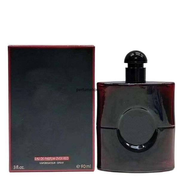 Parfüm für Frauen dunkelrot rot schwarze Zerstäuber Flasche Glas Mode sexy Lady Klon EDP Parfum 90 ml lang anhaltende Blumenfrüchte Duft Parfums Schneller Versand