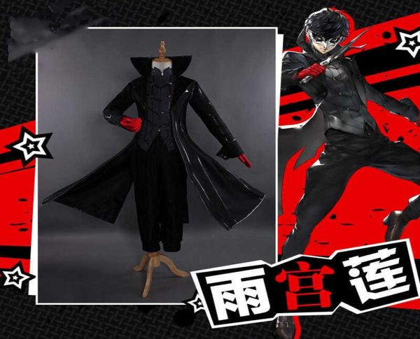 Cosplay Costume Persona 5 Joker Anime Cosplay Set Full Uniform Com luvas vermelhas adultas para o Halloween G09255017954