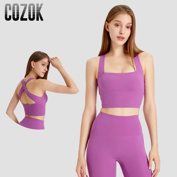 Bra de esportes de roupa íntima ativa para mulheres CRISS-CRISS Back Sports Sports Sports Sports Sports Bras respiráveis ​​Top de ioga média de ioga Top D240508