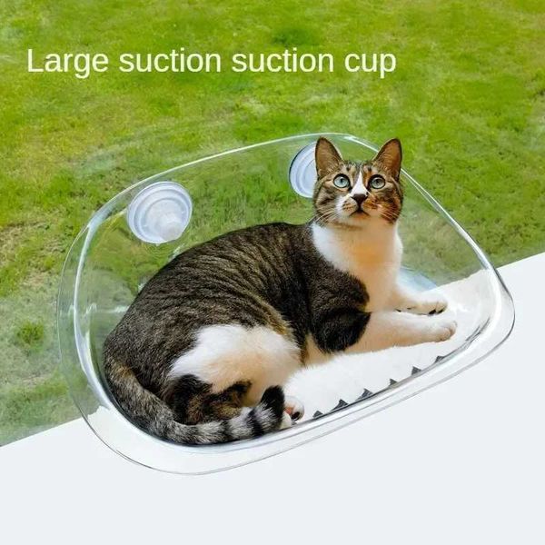 Mobili per gatti mobili amaca di gatto coda simpatica flottata flottante nido di gatto in estate non occupa tazza di aspirazione arrampicata gatto telaio vetro appeso sole D240508