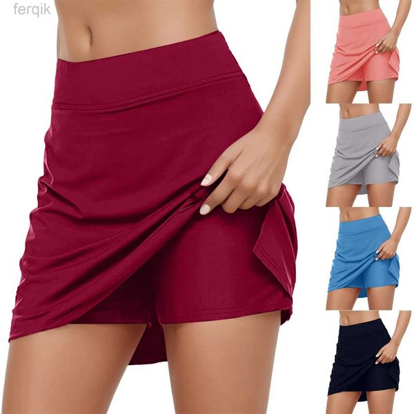 Skirts Skorts 2024 Women Autumn Skirt pantaloni corti Shorts Active Performance Shorts Gonna leggera per eseguire il tennis Sport Side Spalato D240508