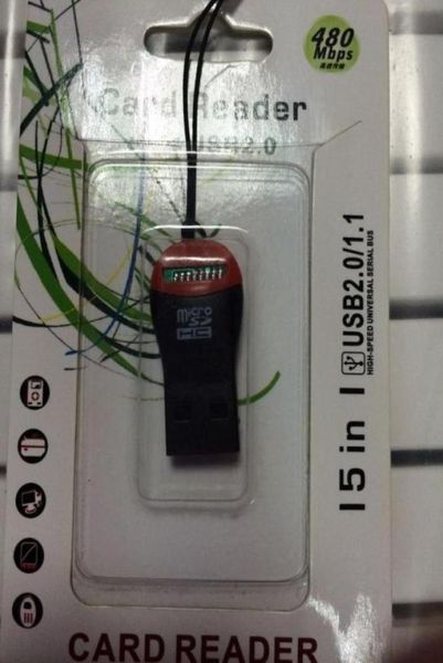 ПРОДУКЦИЯ 1000PCS Whiled USB 20 карта памяти TFLASH ReadertFcard Micro SD Reader с пакетом розничной пакета DHL FedEx 94046991286111111111