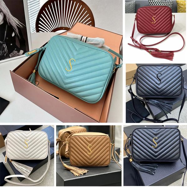 Neuankömmlinge Luxus Quasten Kamera Umhängetasche Leder Damen Stamme Handtasche Cross Body Pochette Designer Tote Man Messenger Spiegel Qualität Kupplungsbeutel Modish Modish Modish