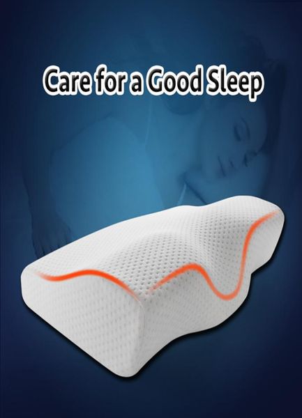 Memory Foam Bettwäsche Halskissen Paar Schlaf Bein Kniekissen Kissen langsame rebound butterfly -förmige Gesundheit zervikal kissen 7730351