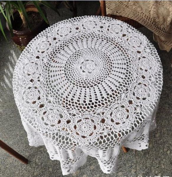 Toelas de mesa de crochê de mão encantadora