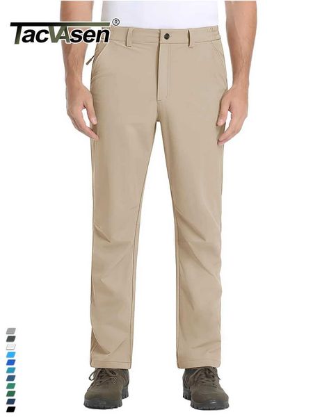 Calças masculinas Tacvasen verão seca rápida calça de caminhada mensal calças de golfe leves lascas de nylon resistentes a mercadorias masculinas calças esportivas zíper bolsos j240507
