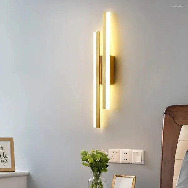 Duvar lambası Modern Sconce Siyah Dimmable Led Banyo Vanity Işık Kapalı Aydınlatma Fikstürü Oturma Odası için